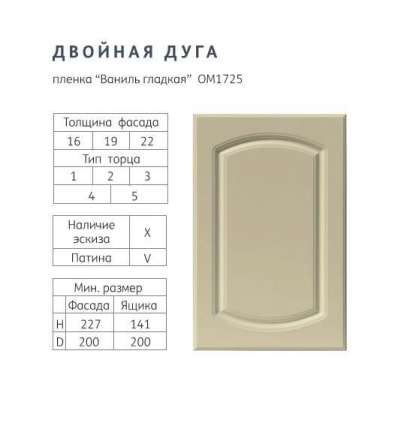 Фасады МДФ ПВХ Двойная дуга Фасады МДФ ПВХ Двойная дуга
